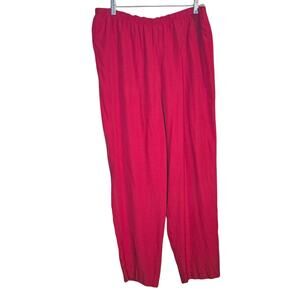 W33 Red Elastic Waist Flowy Pull-On Pants [0192]